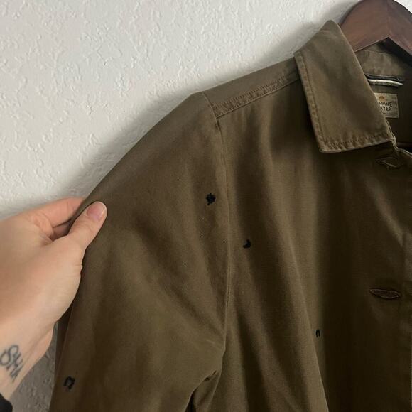 Marine Layer Gracey Embroidered Chore Coat Cotton Jacket Military Olive Green S - Picture 5 of 9